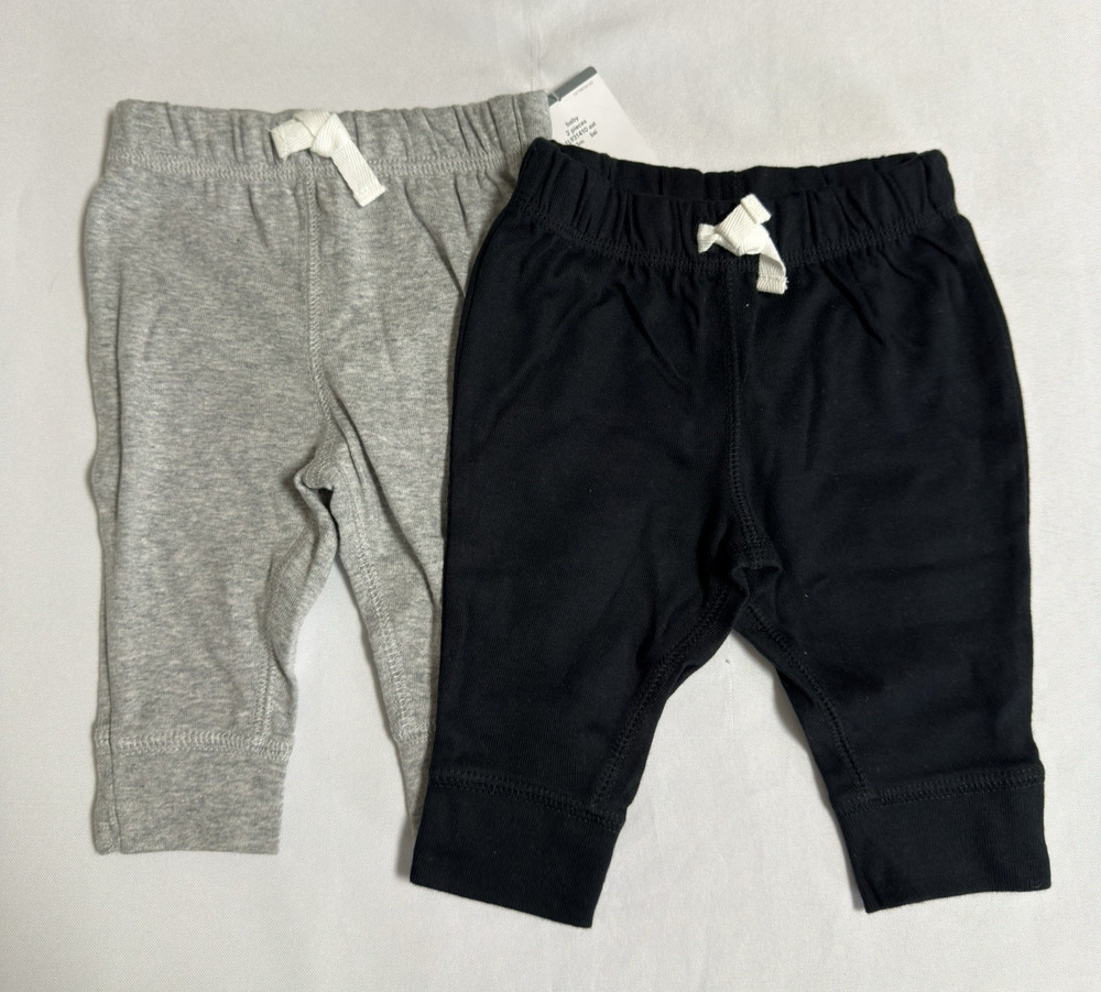 Carter's Baby Boy 2-Pack Cotton Pants 3 Months Grey/Black